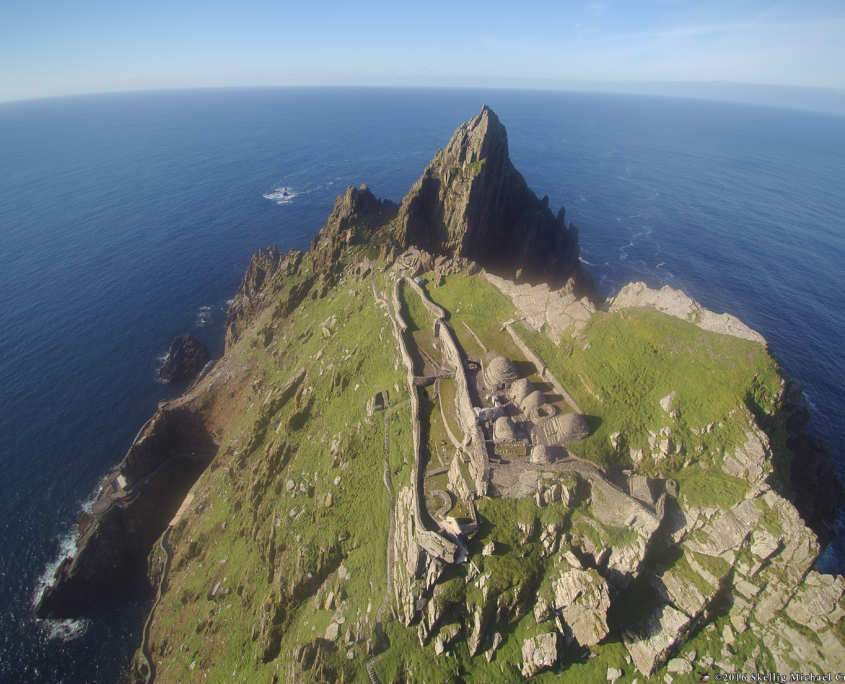 skellig michael monastery form the air